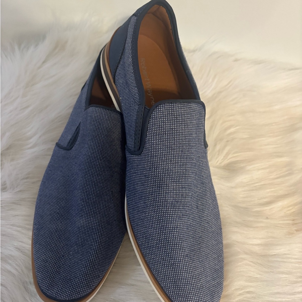 Robert Wayne Blue Textured Loafers